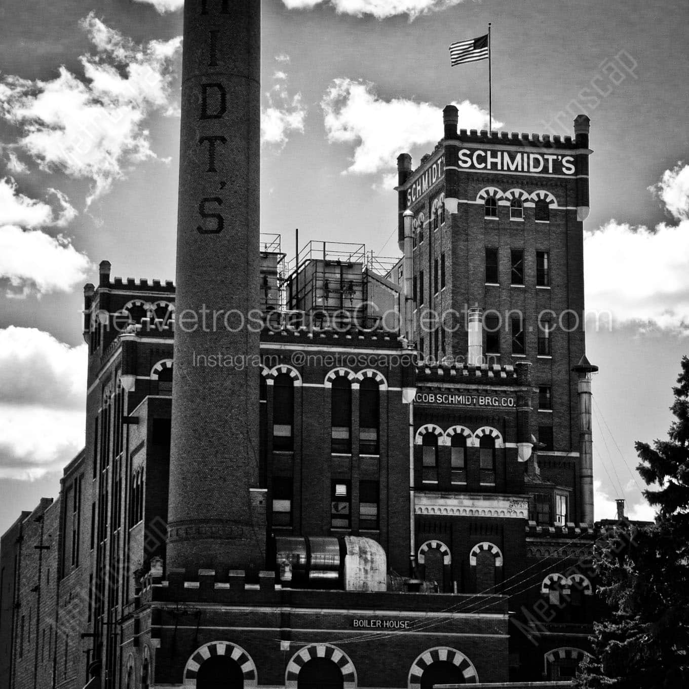 old schmidts brewery Black & White Office Art