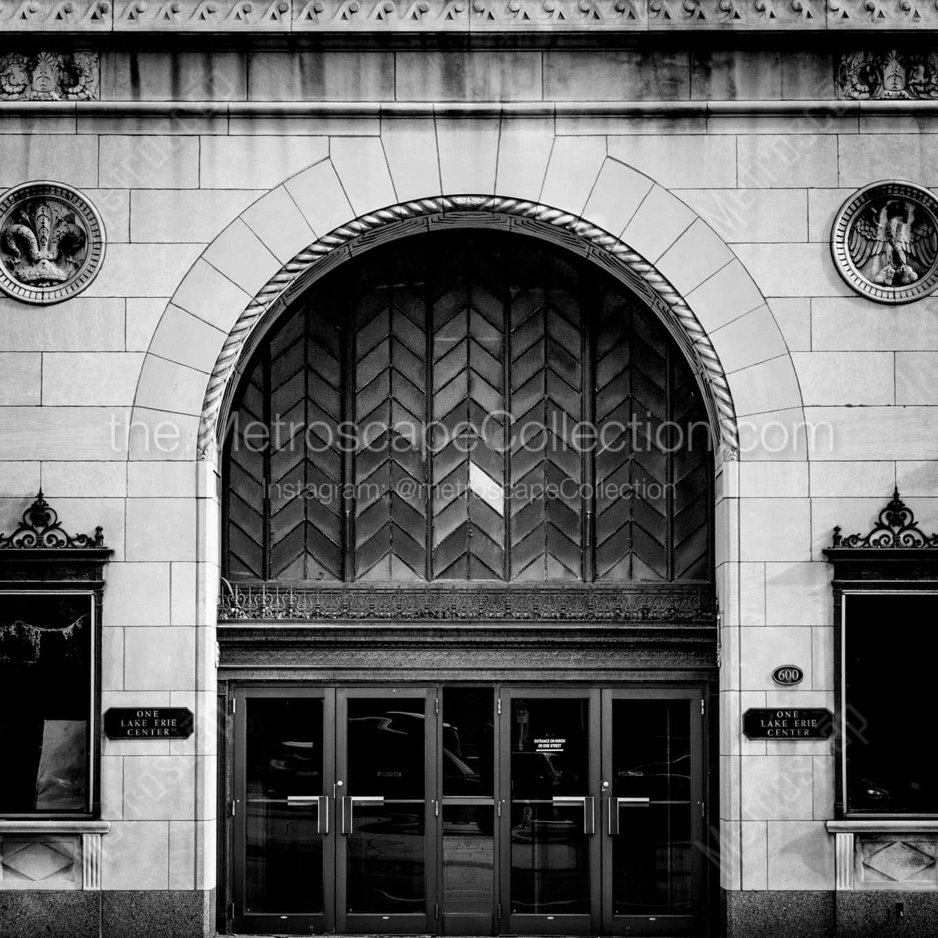 one lake erie center building Black & White Office Art