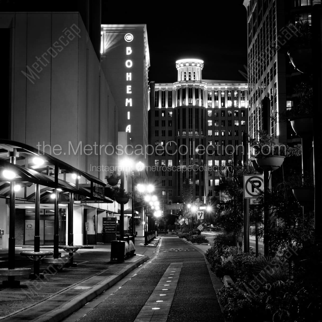 orange avenue in downtown orlando Black & White Office Art