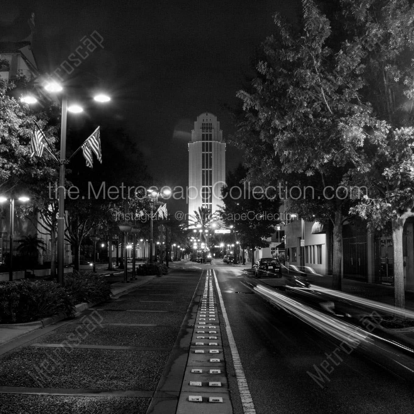 orange county courthouse at night Black & White Office Art