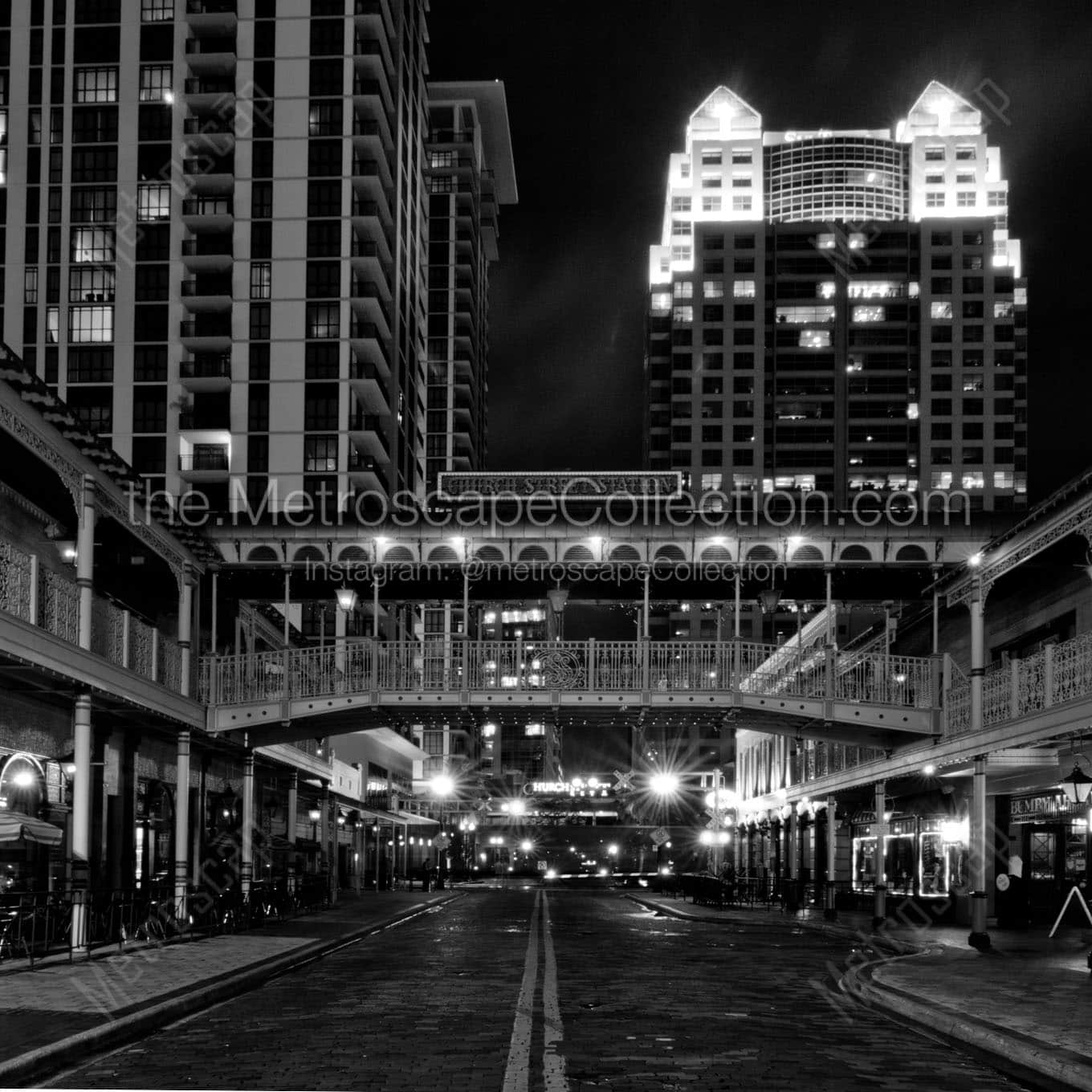 orlando church street station Black & White Office Art