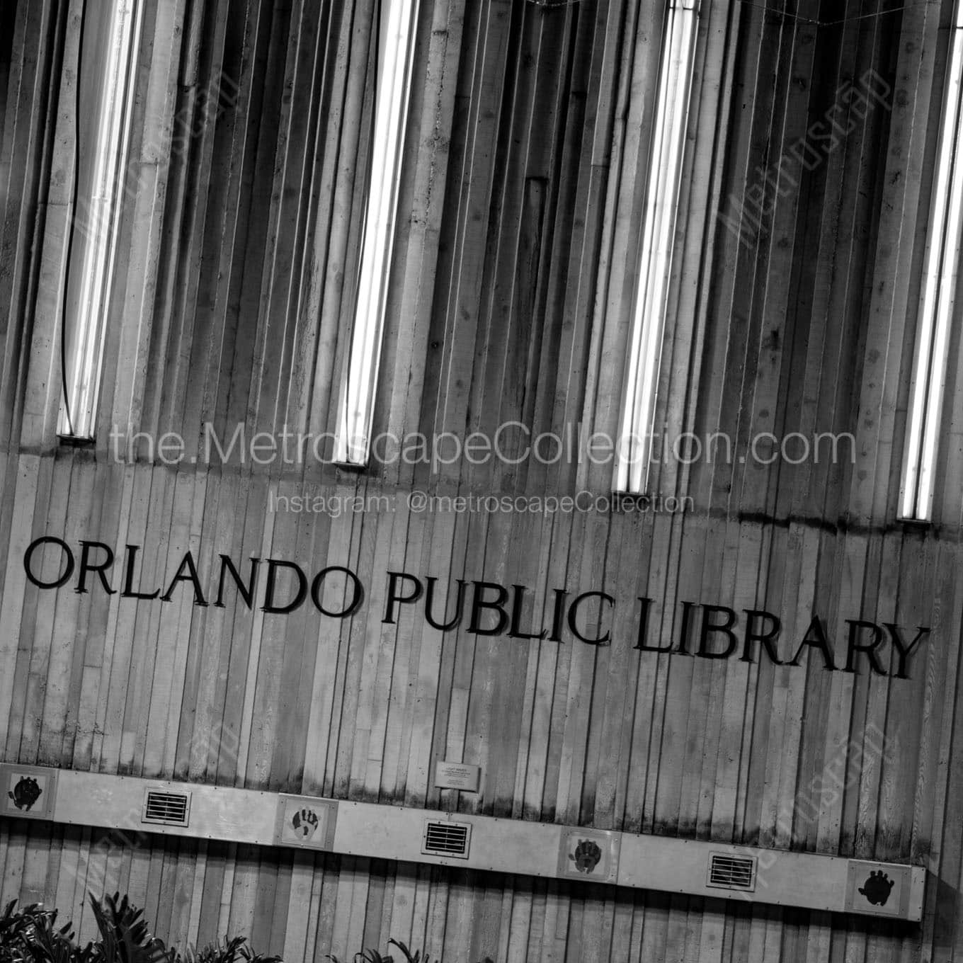 orlando public library at night Black & White Office Art