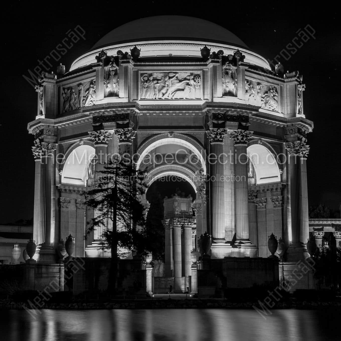 palace of fine arts at night Black & White Office Art