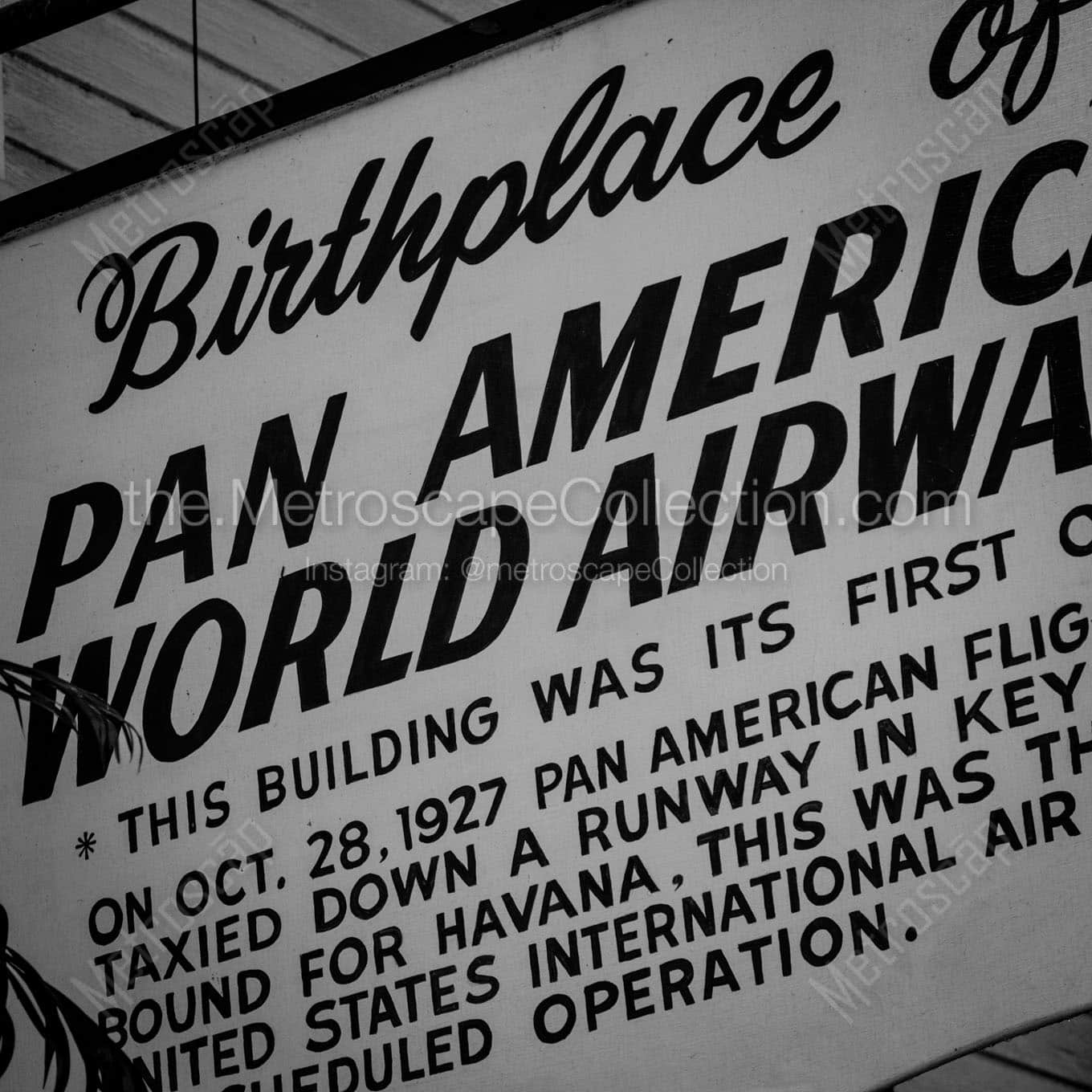 pan am airlines birthplace Black & White Office Art