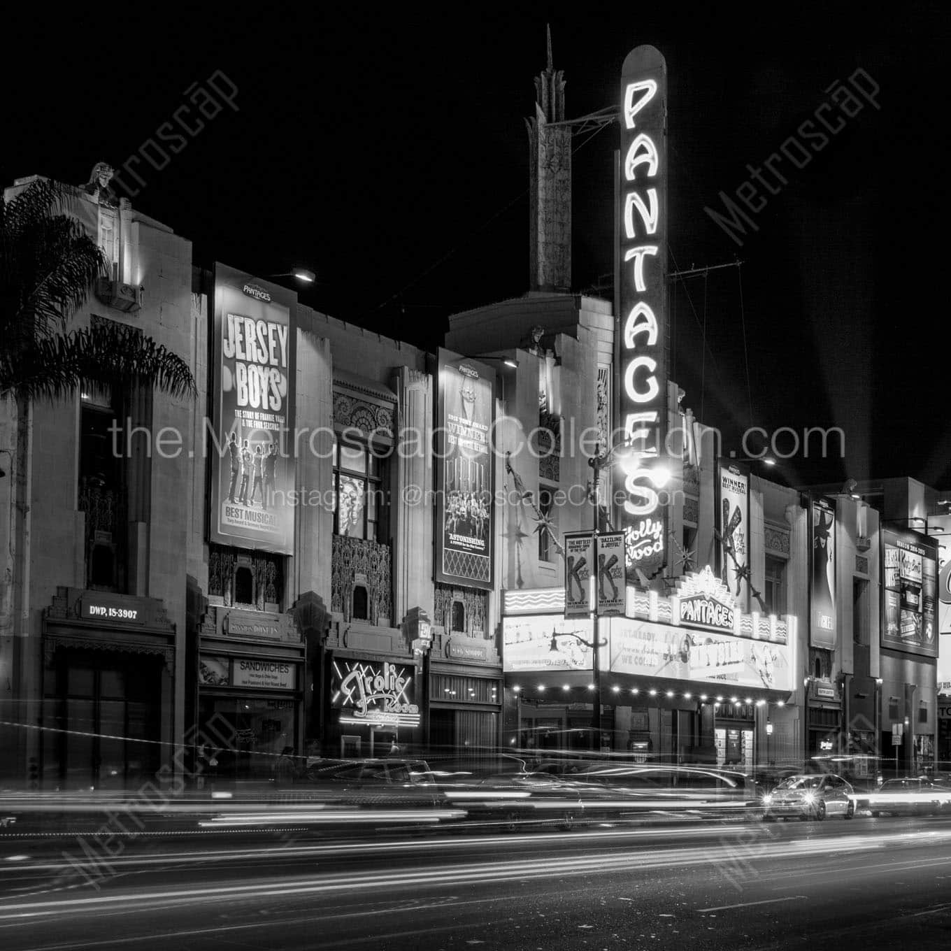 pantages theatre hollywood boulevard Black & White Office Art
