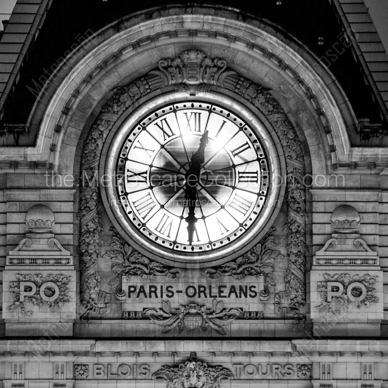 paris orleans clock musee d orsay Black & White Office Art