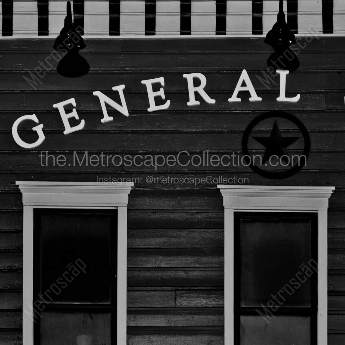 park city general store Black & White Office Art