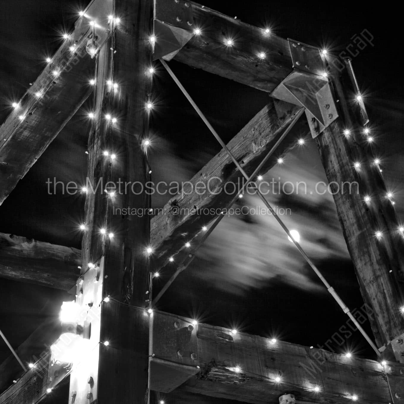 park city utah night sky Black & White Office Art