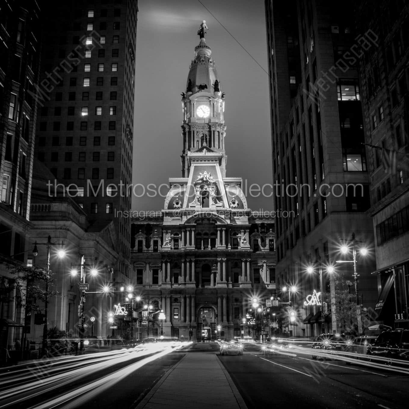 philadelphia city hall on centre square Black & White Office Art