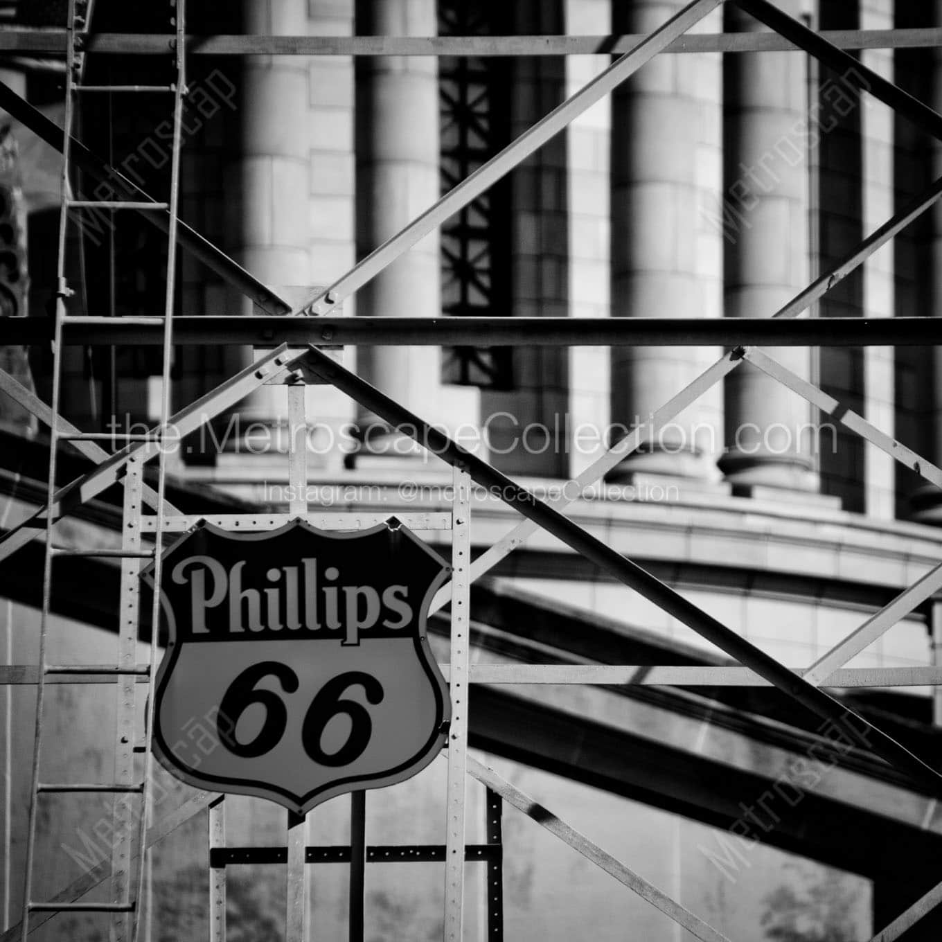 phillips 66 oil derrick Black & White Office Art