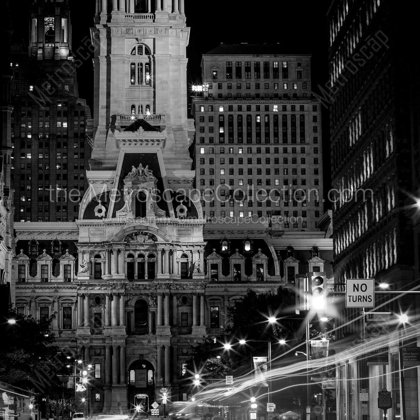 philly city hall broad street Black & White Office Art
