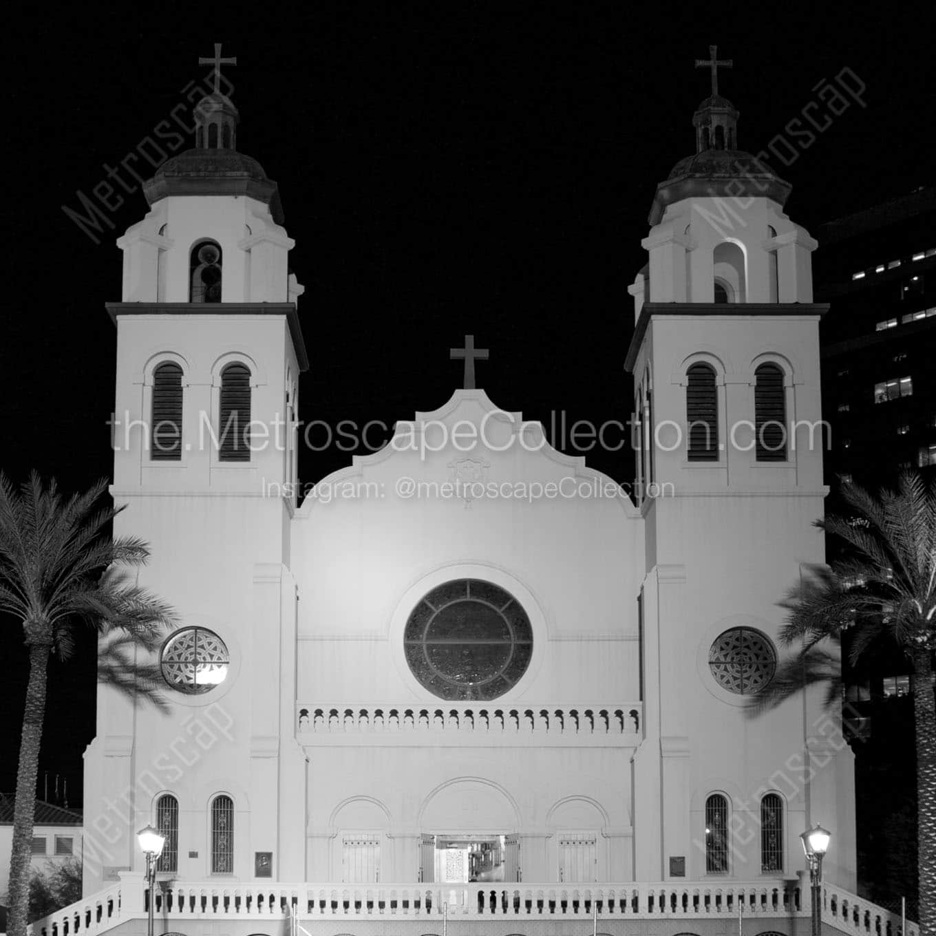phoenix st marys basilica at night Black & White Office Art
