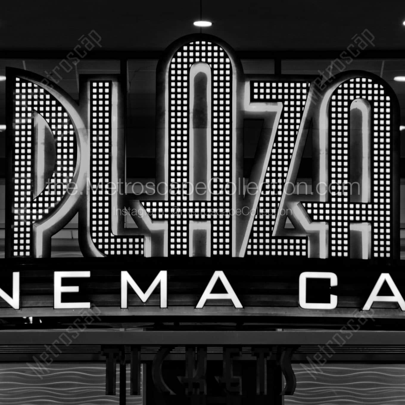 plaza cinema cafe Black & White Office Art