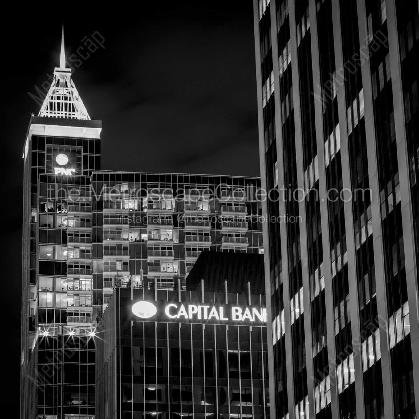 pnc bank tower Black & White Office Art