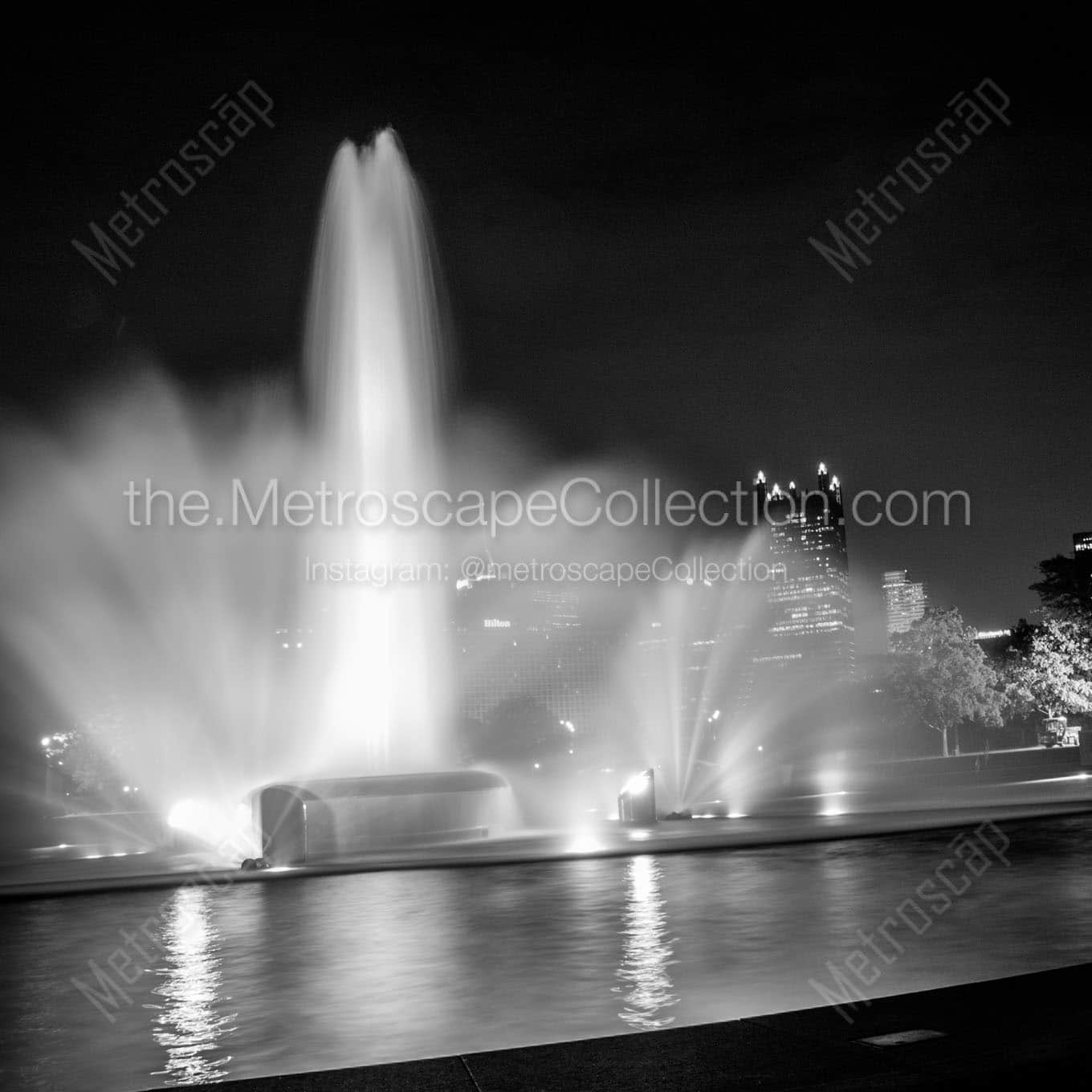 point state park fountain Black & White Office Art