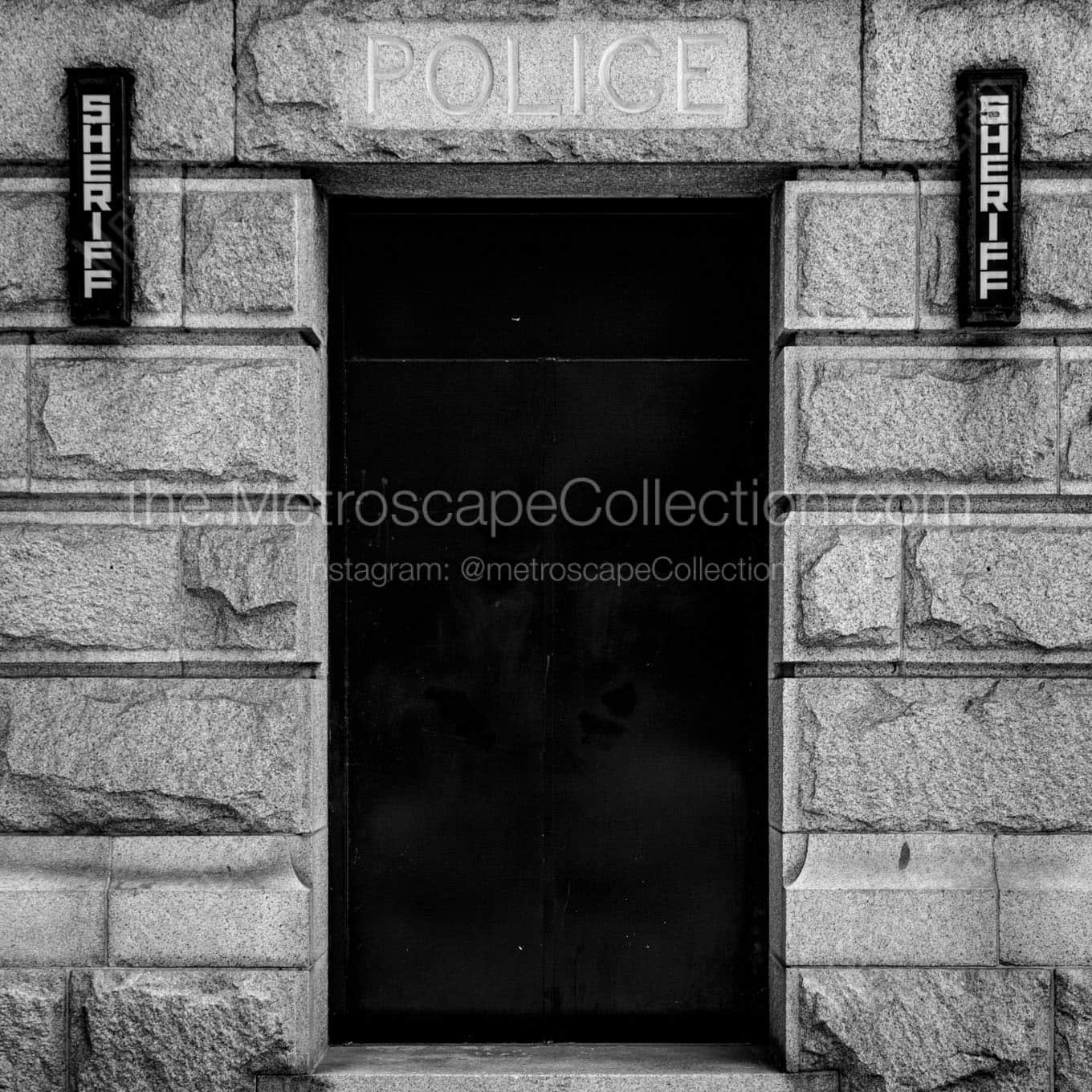 police door vancouver art museum Black & White Office Art