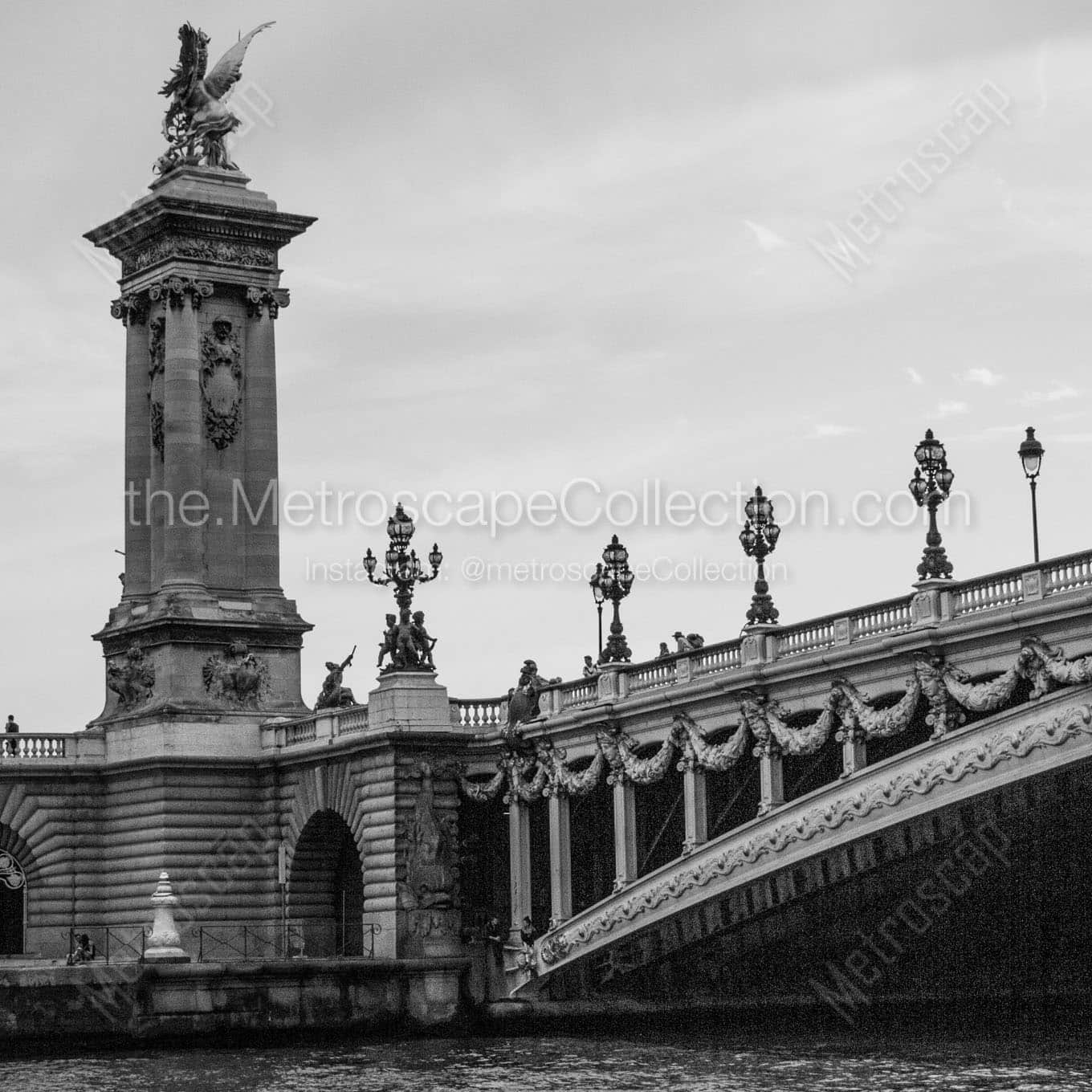 pont alexandre iii bridge Black & White Office Art