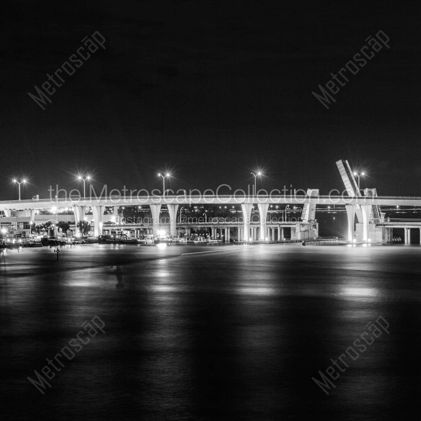 port boulevard bridge dodge island Black & White Office Art