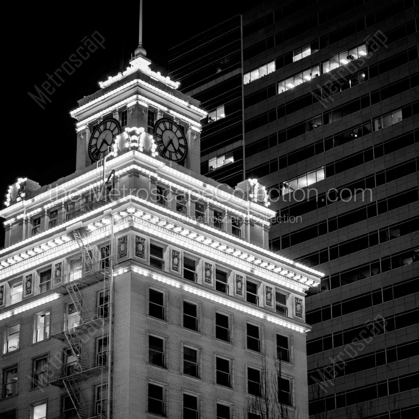 portland clock tower Black & White Office Art