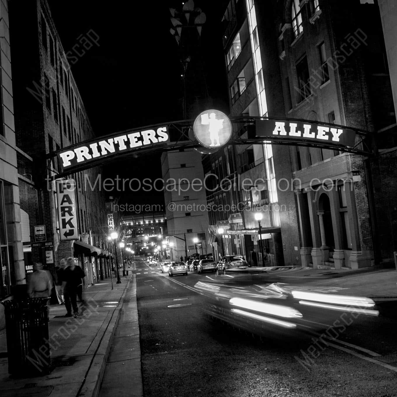 printers alley at night Black & White Office Art