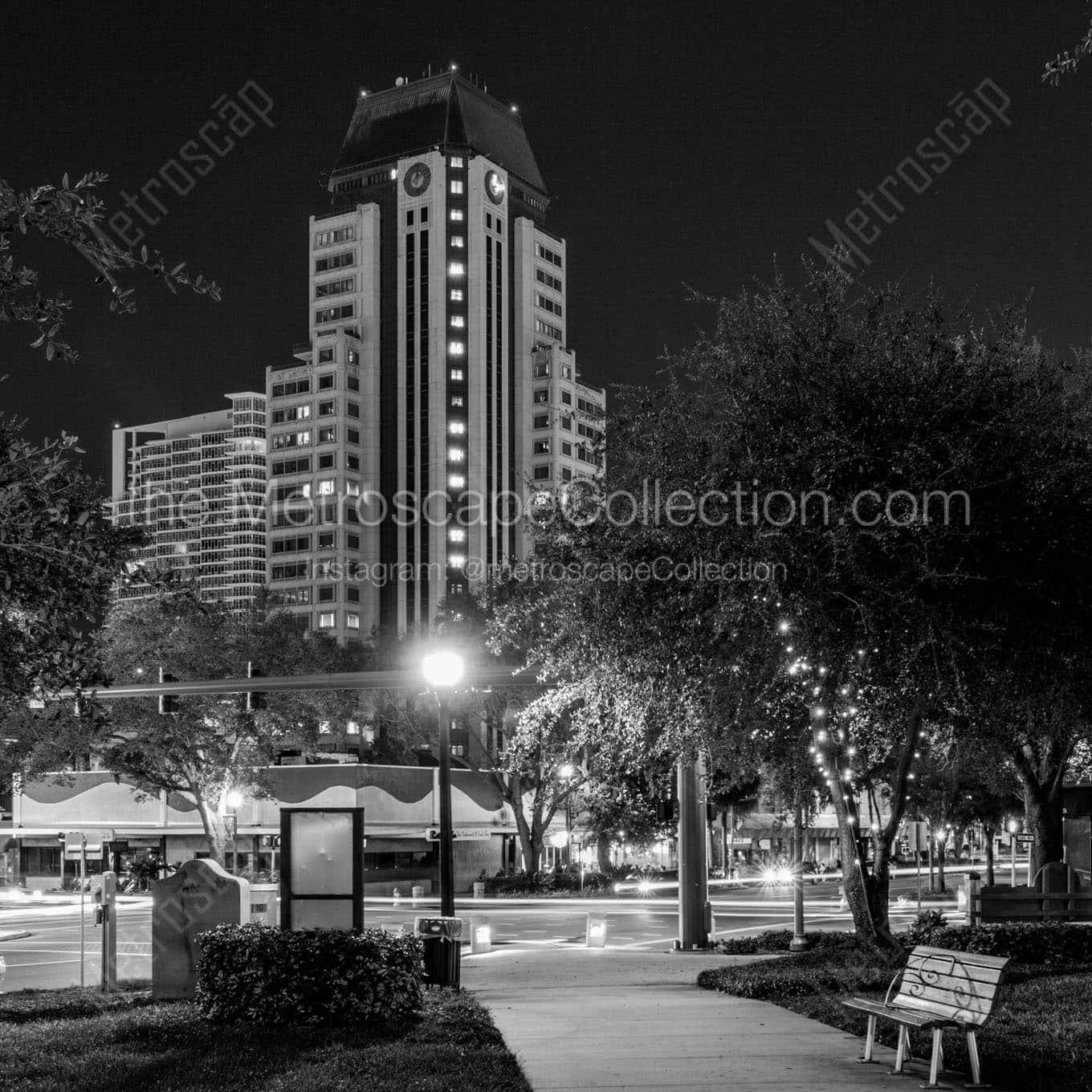 progress plaza williams park Black & White Office Art