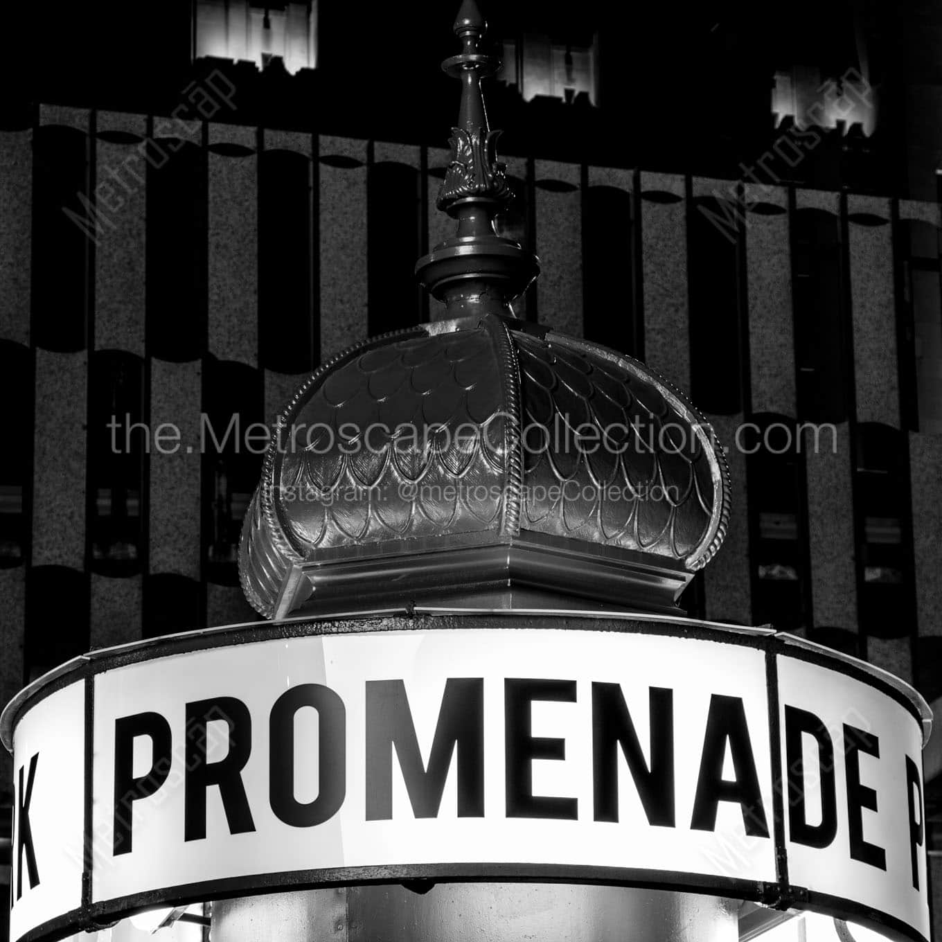 promenade park kiosk Black & White Office Art