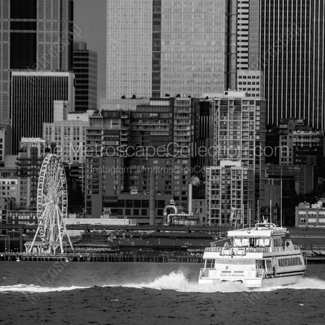 puget sound ferry Black & White Office Art