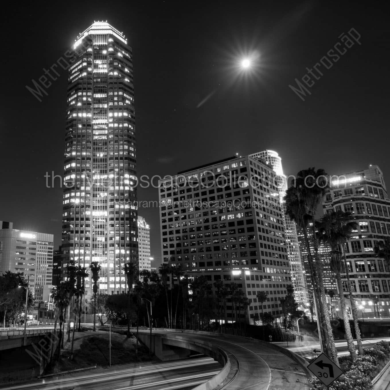 pwc building from fifth street exit ramp Black & White Office Art