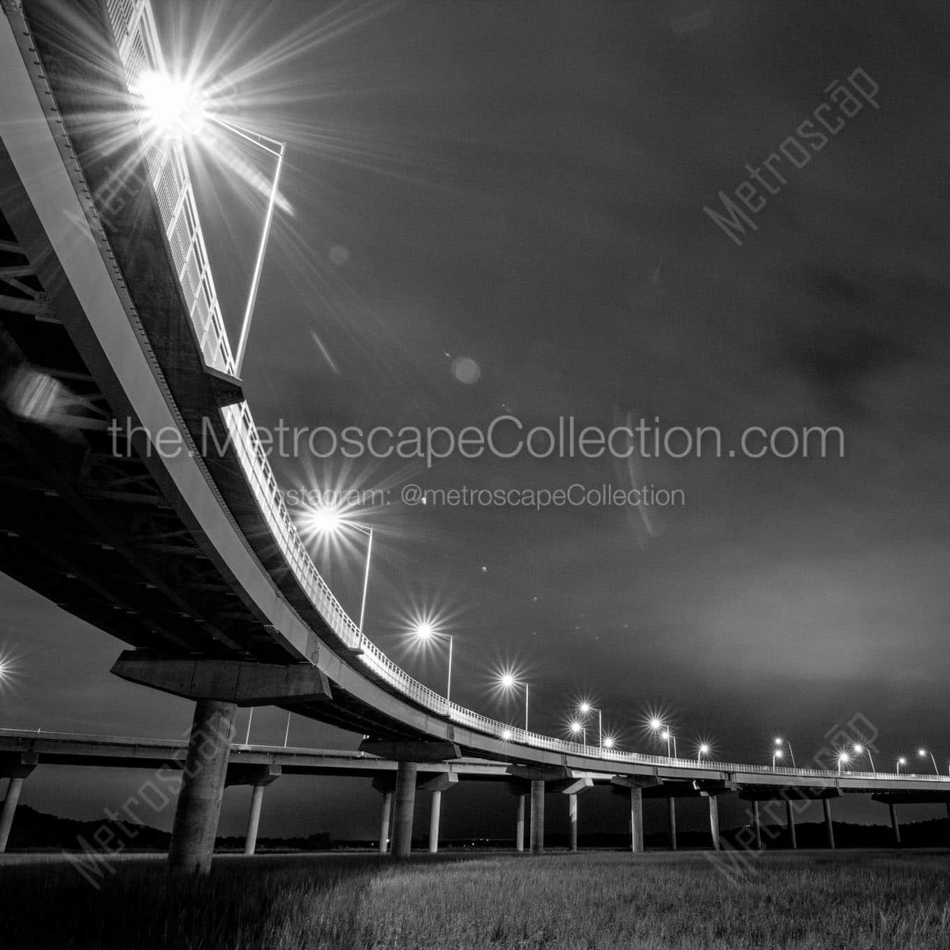 ramp to ravenel bridge Black & White Office Art