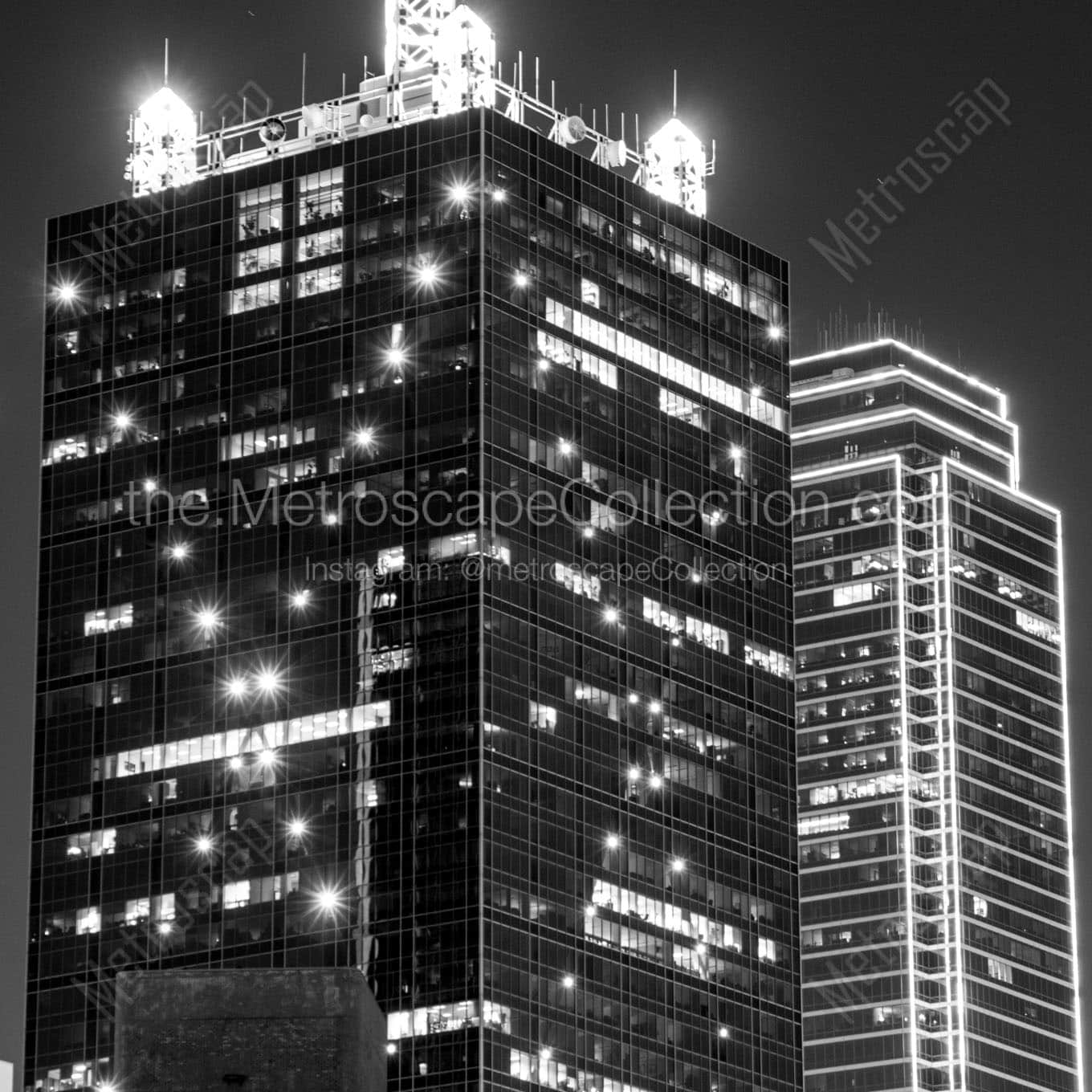 renaissance building at night Black & White Office Art