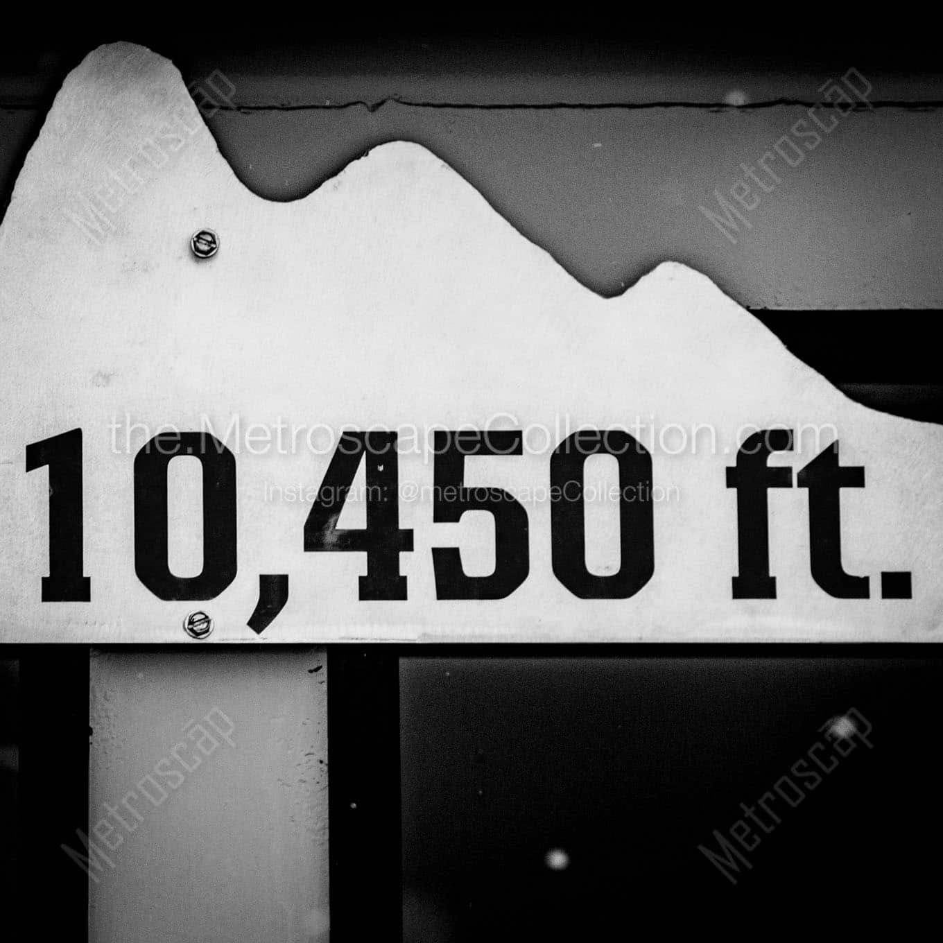 rendezvous mountain peak elevation 10450 feet Black & White Office Art