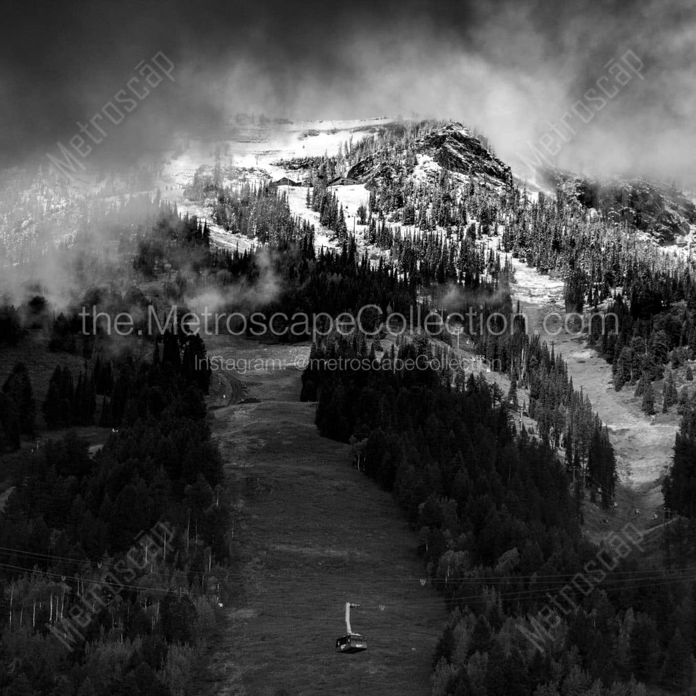 rendezvous mountain tram Black & White Office Art