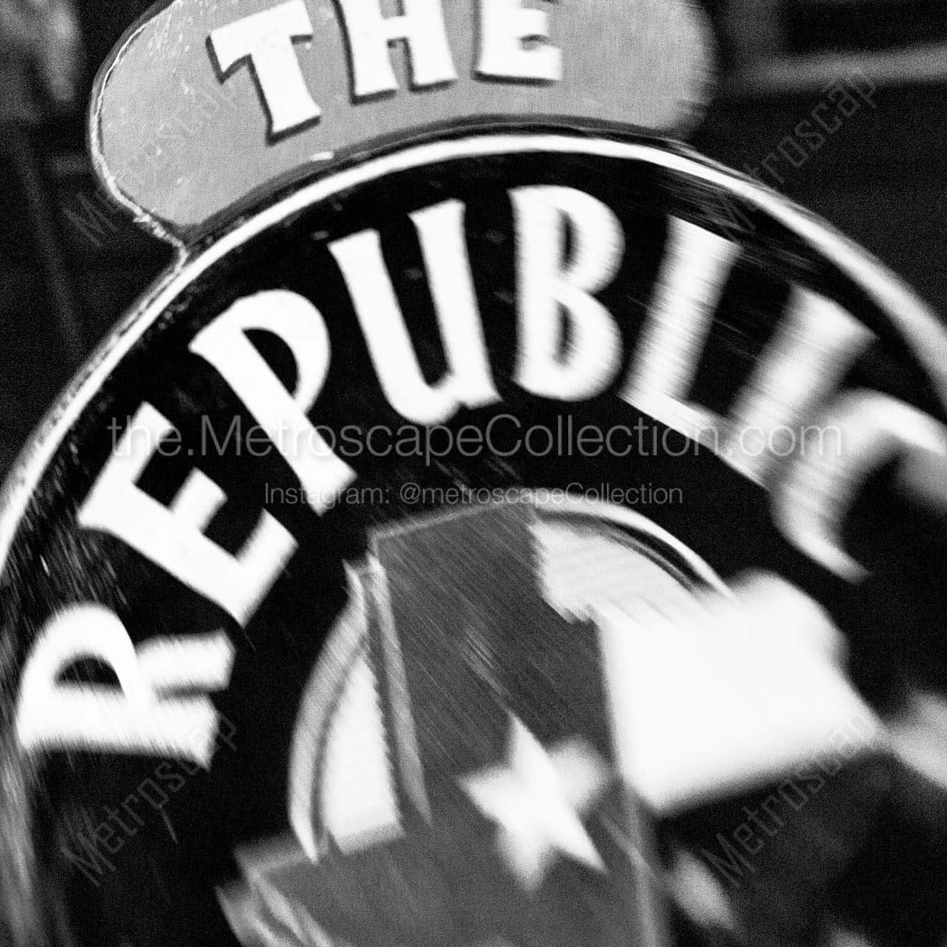 republic of texas Black & White Office Art