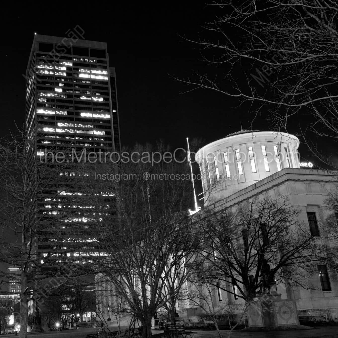 rhodes state office tower ohio statehouse Black & White Office Art