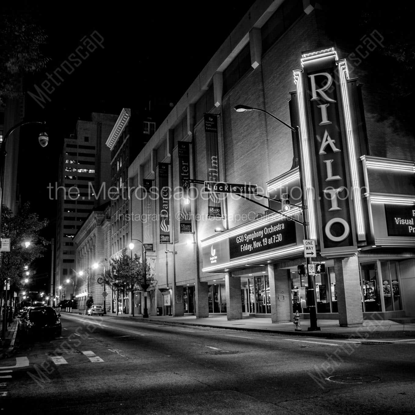 rialto theater Black & White Office Art