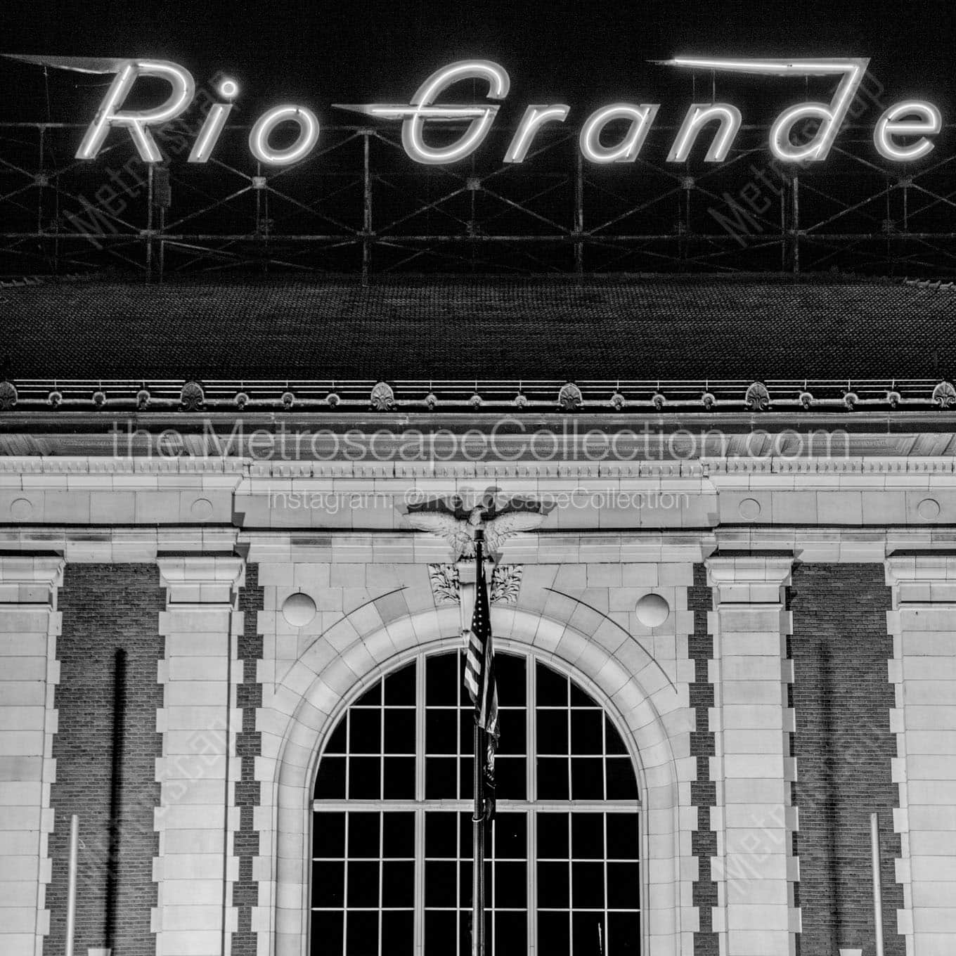 rio grande station Black & White Office Art