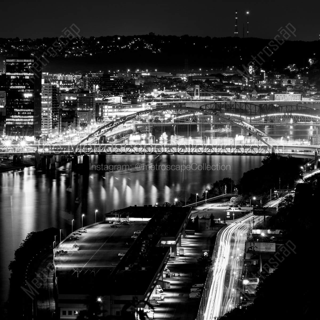 riverside drive along ohio river Black & White Office Art