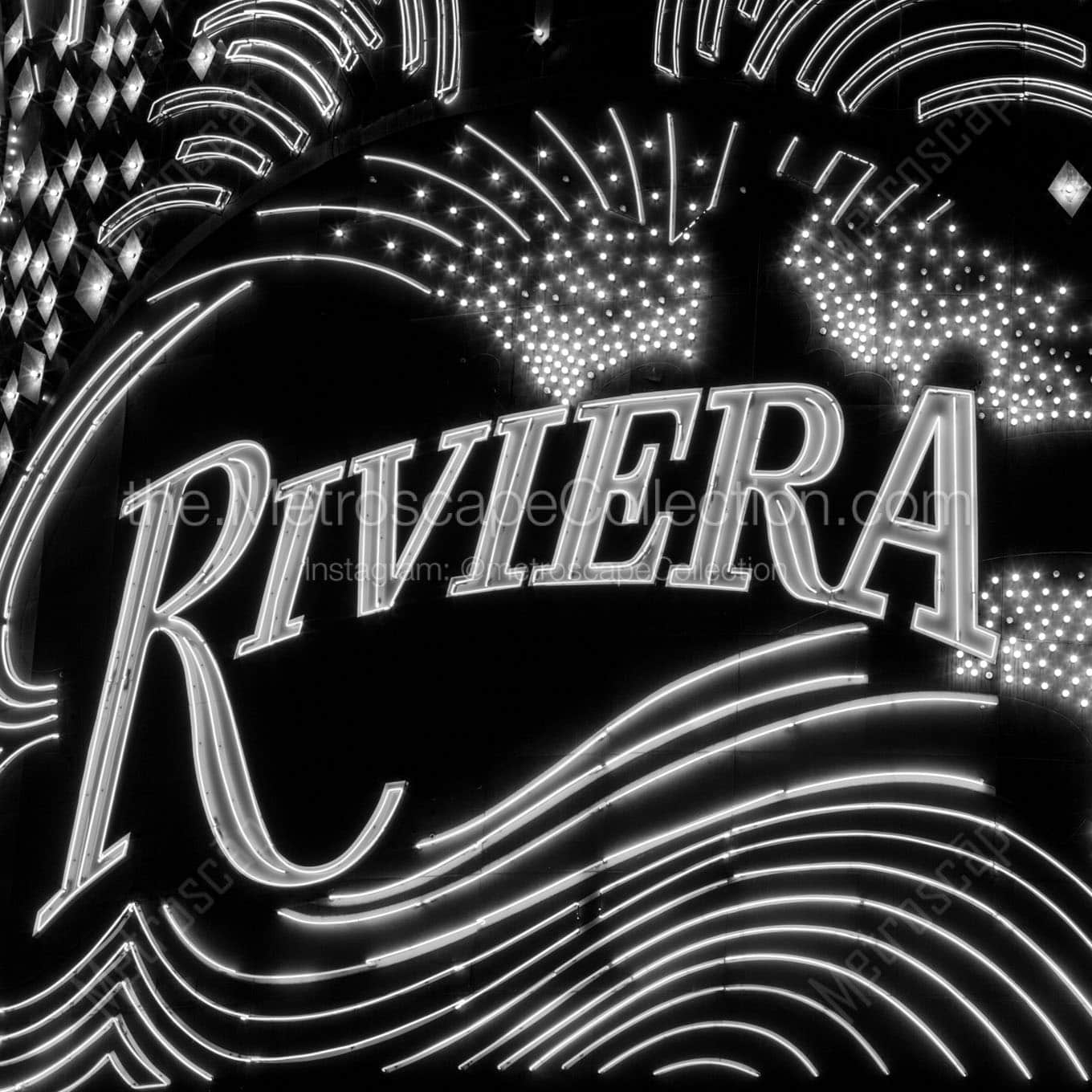 riviera sign at night Black & White Office Art