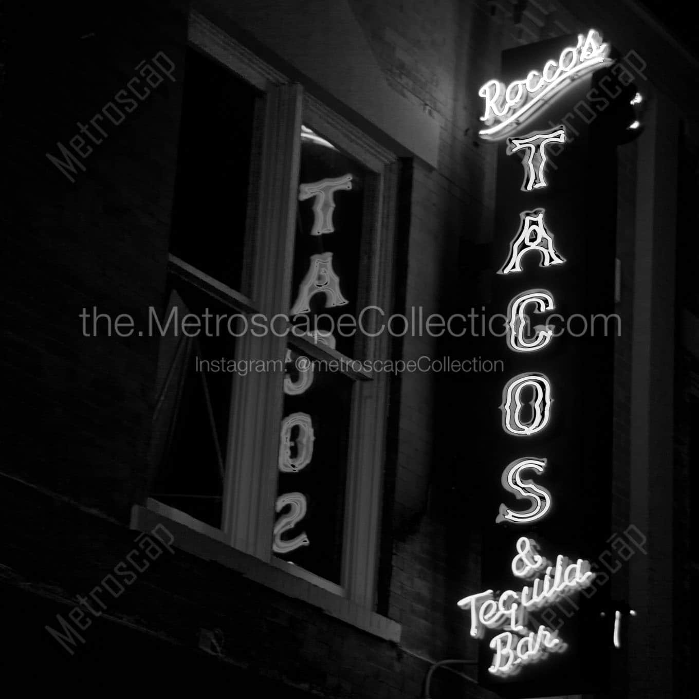 roccos tacos and tequila bar Black & White Wall Art