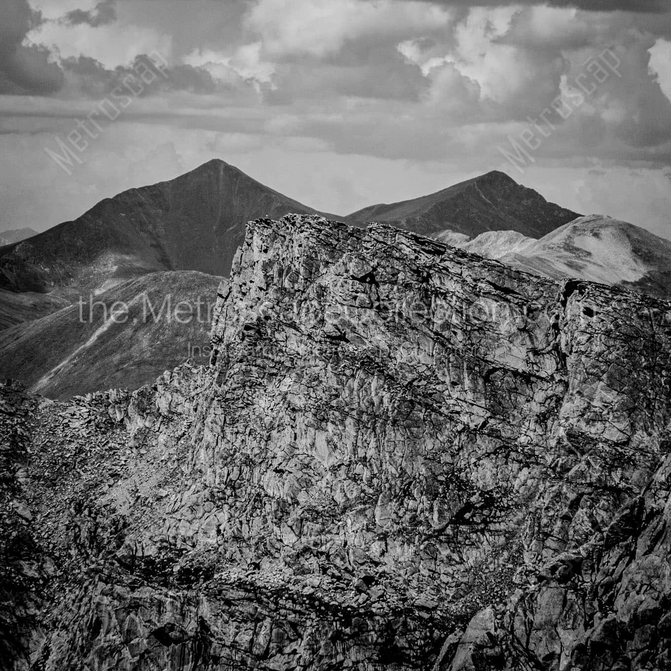 rocky mountains Black & White Office Art