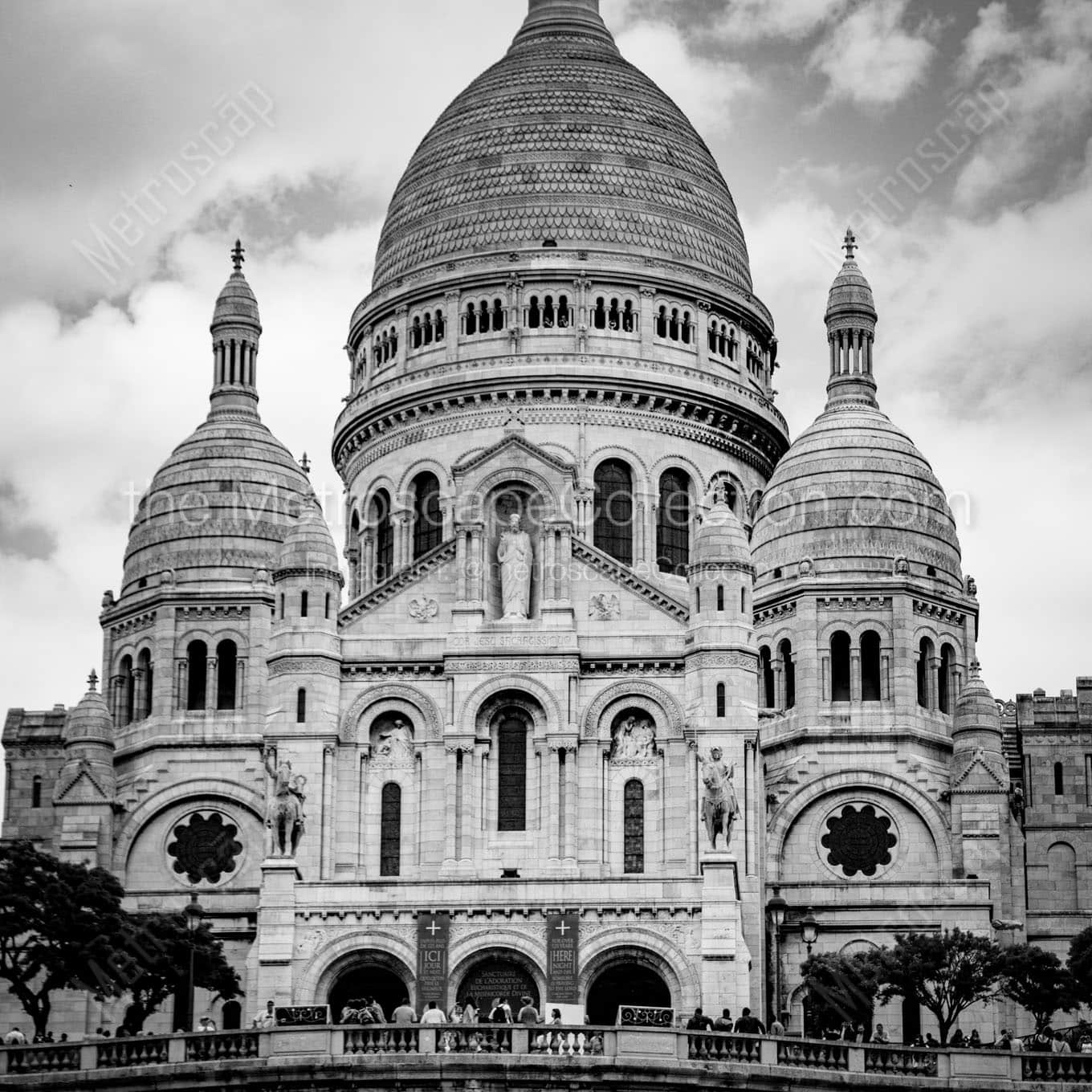 sacre coeur on montmartre Black & White Office Art