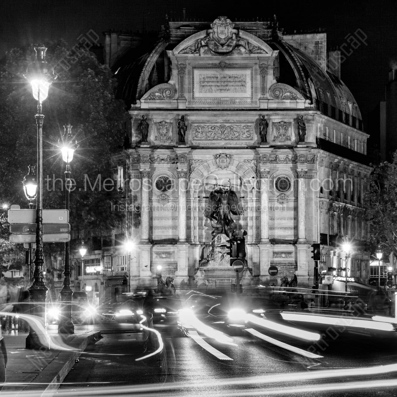 saint michel at night Black & White Office Art