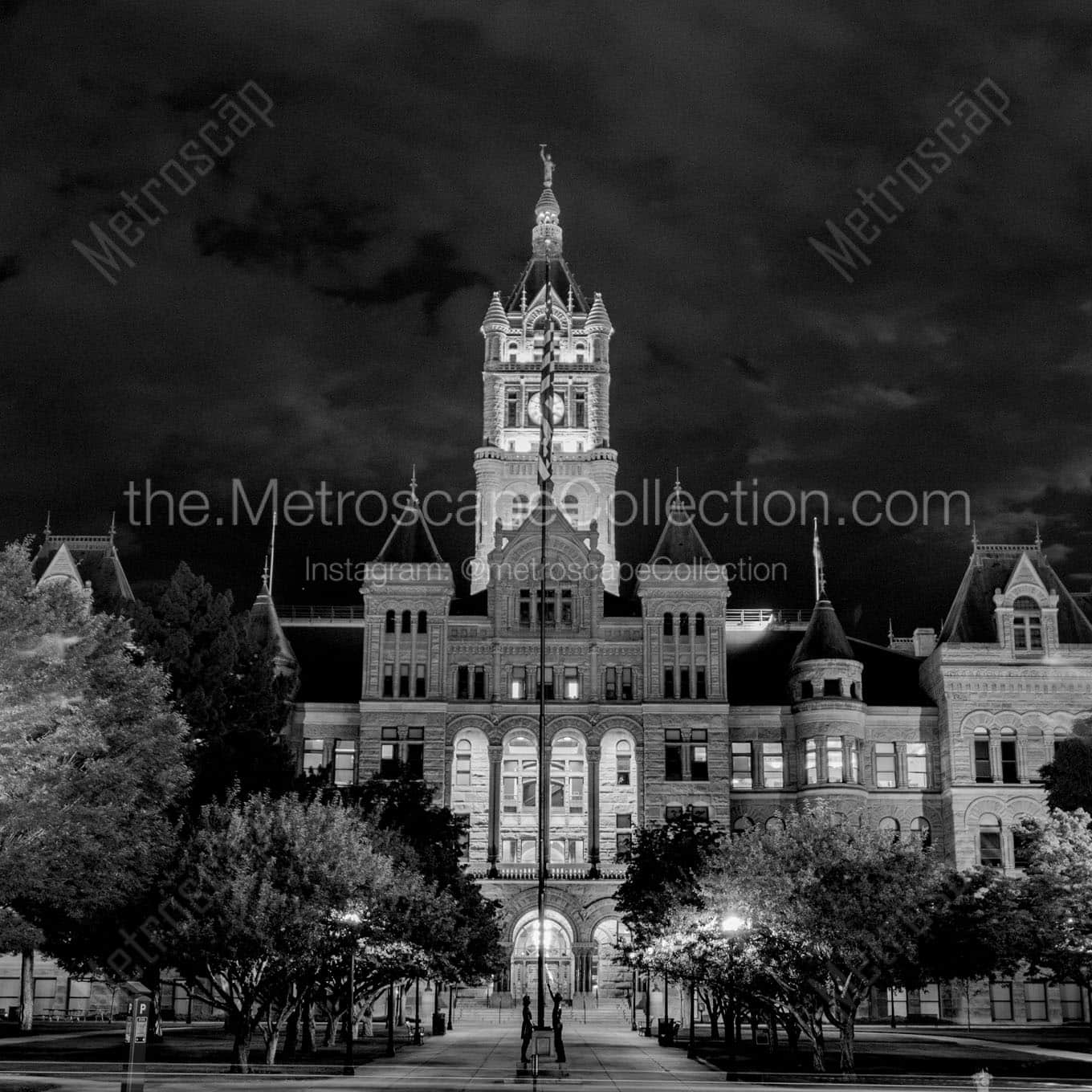 salt lake city hall building at night Black & White Office Art