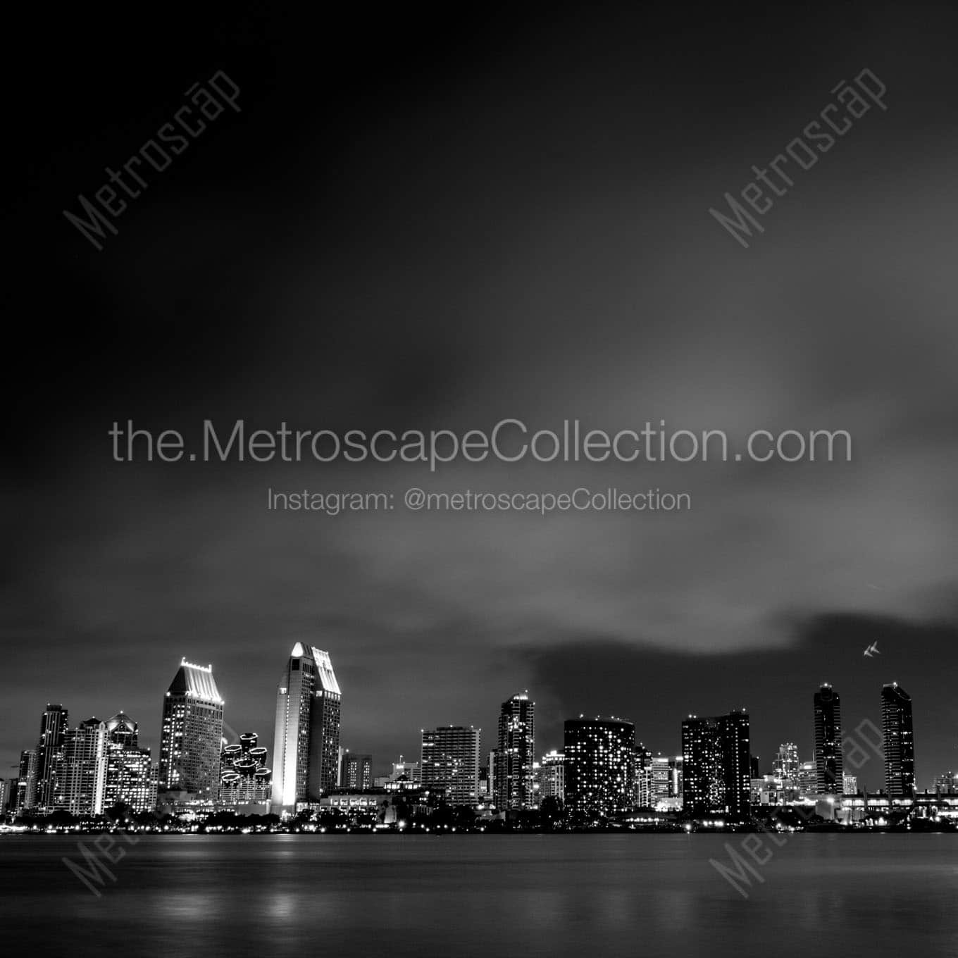 san diego skyline marine fog layer Black & White Office Art