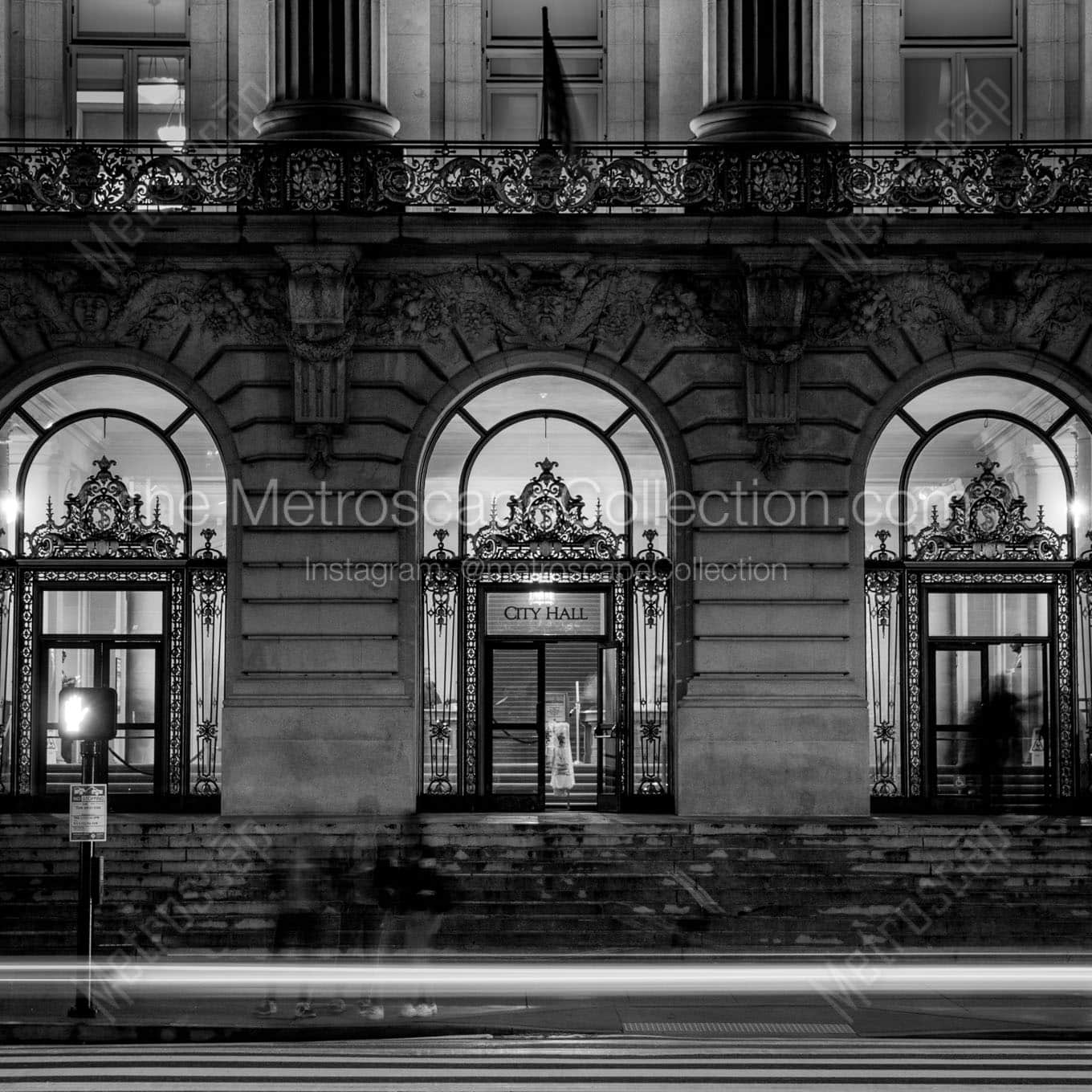 san francisco city hall at night Black & White Office Art