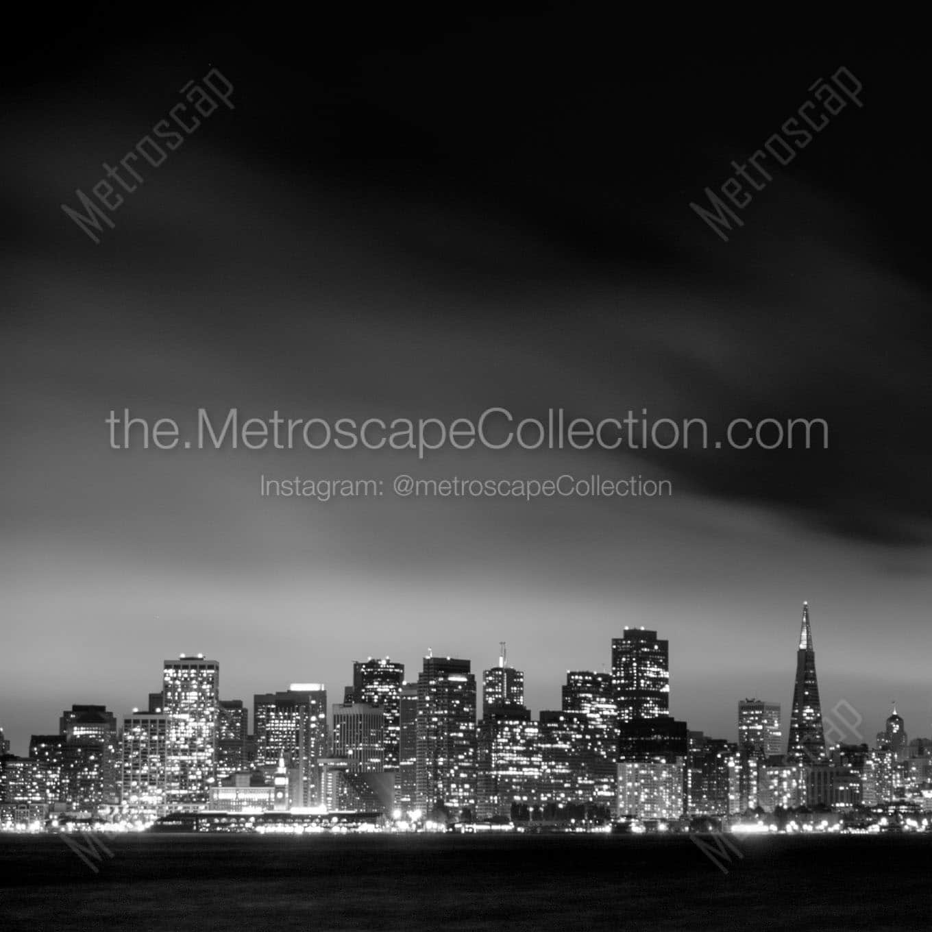 san francisco under a blanket of fog Black & White Office Art