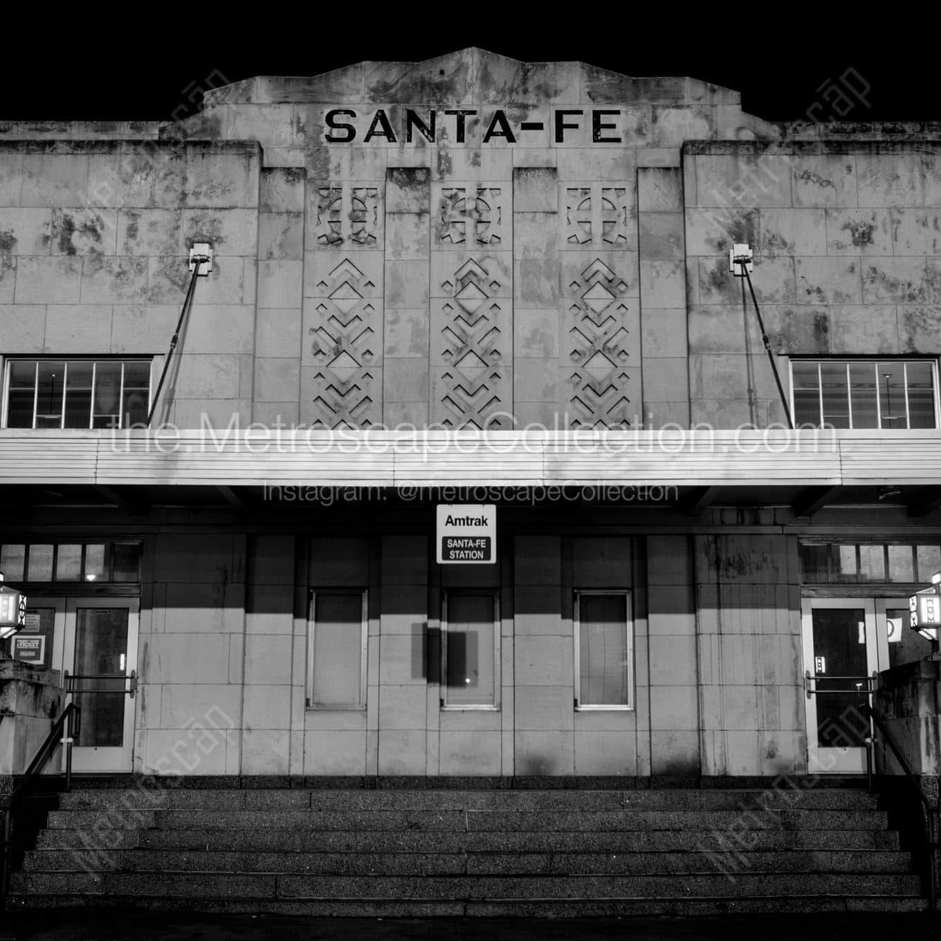 santa fe amtrak station downtown okc Black & White Office Art