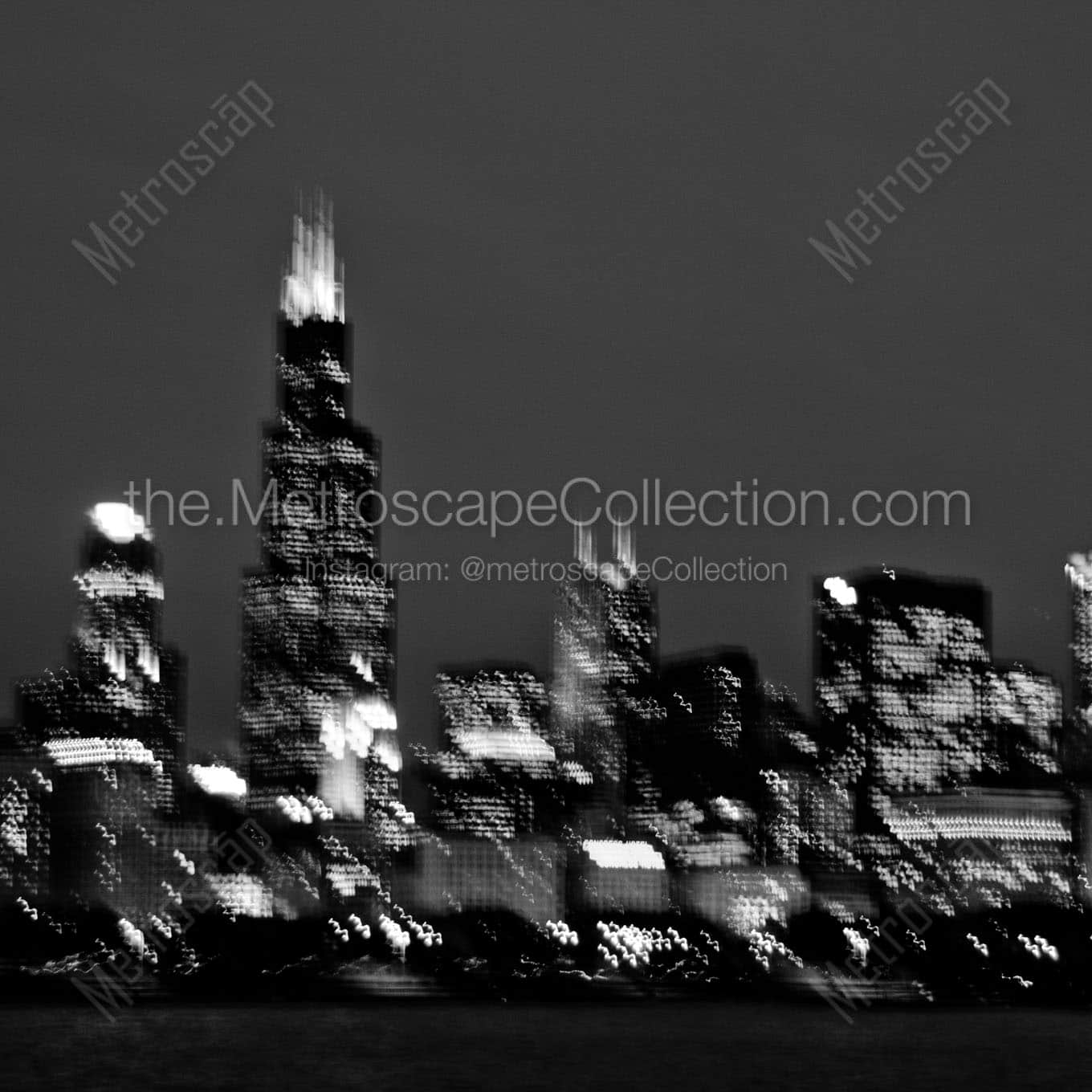 sears willis tower purposefully blurry Black & White Office Art