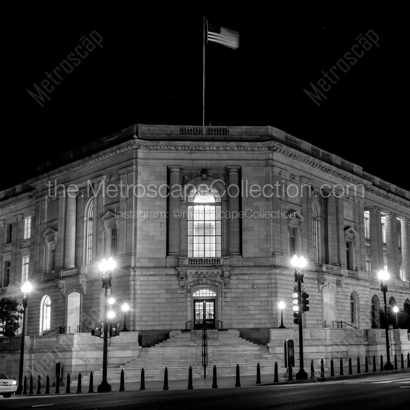 senate russell office building at night Black & White Office Art