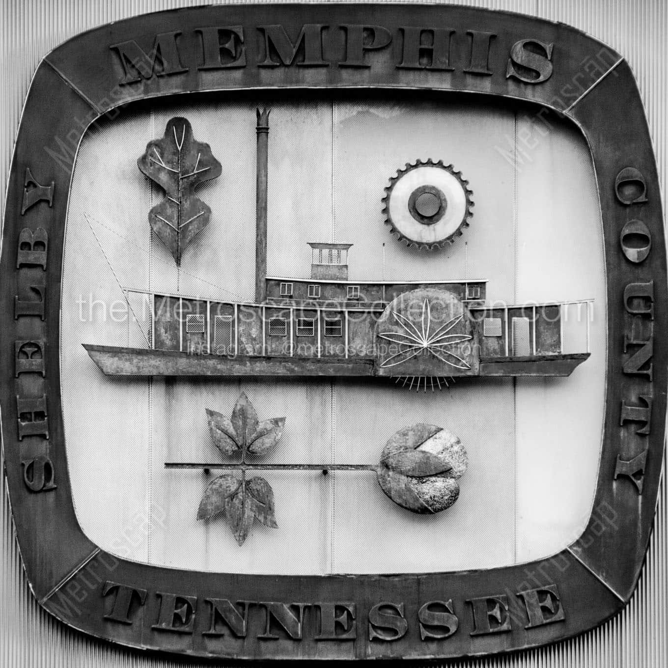 shelby county tennessee Black & White Office Art